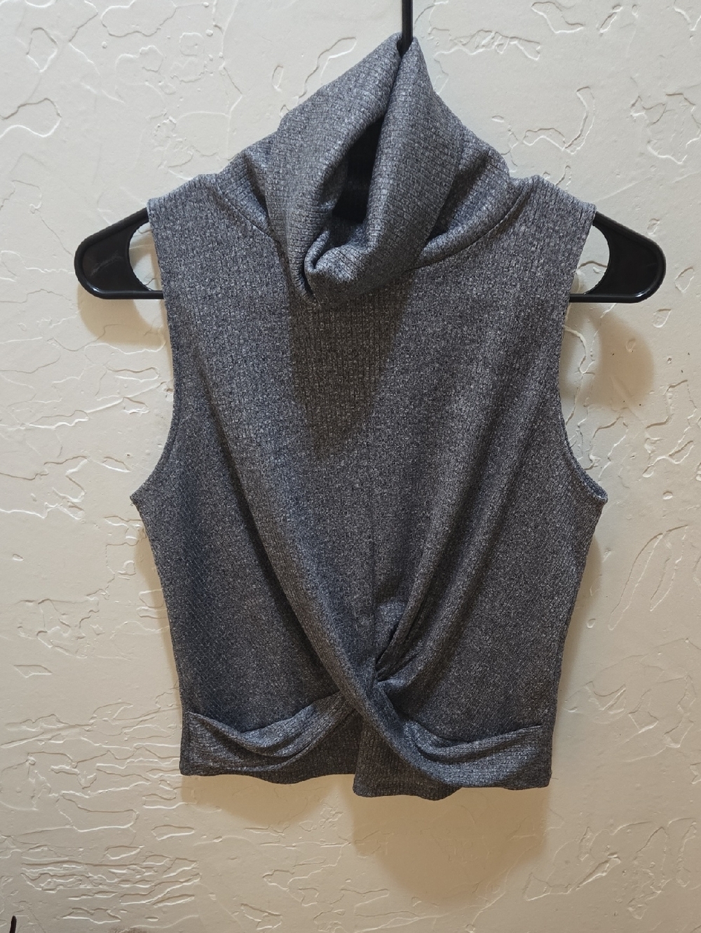 Tattoo Gray Knit Sleeveless Turtleneck